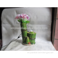 Resin bamboo table water fountain with flower decoration